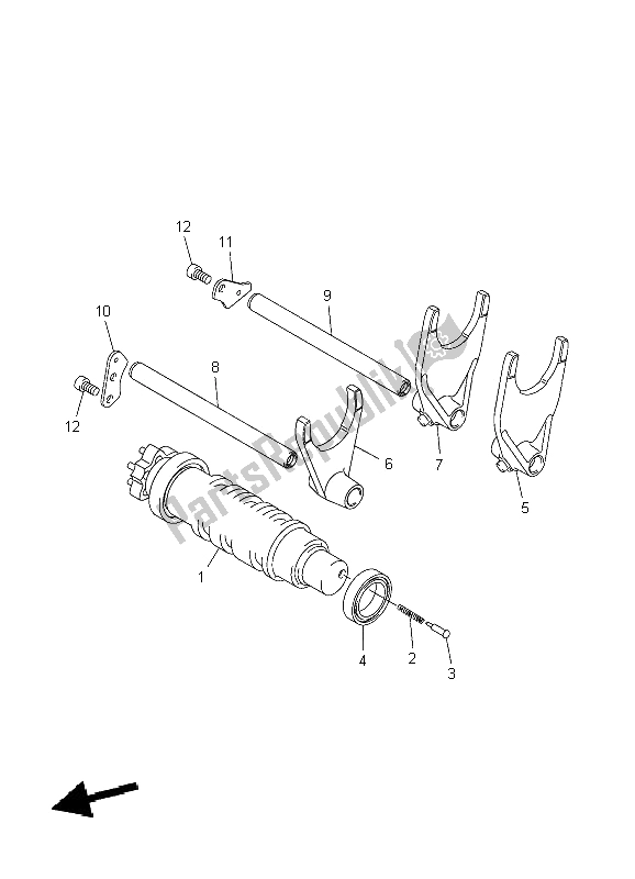 All parts for the Shift Cam & Fork of the Yamaha VMX 17 1700 2009