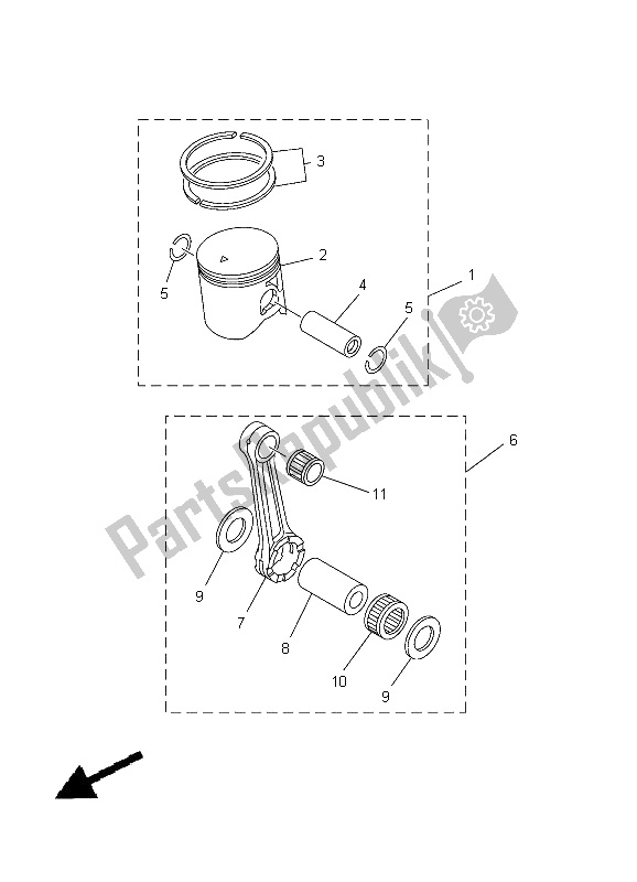 All parts for the Optional Parts 1 of the Yamaha YZ 250 2012