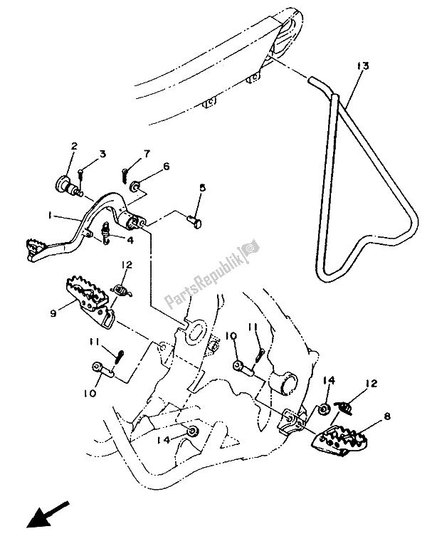 Toutes les pièces pour le Repose-pieds du Yamaha YZ 125 LC 1993