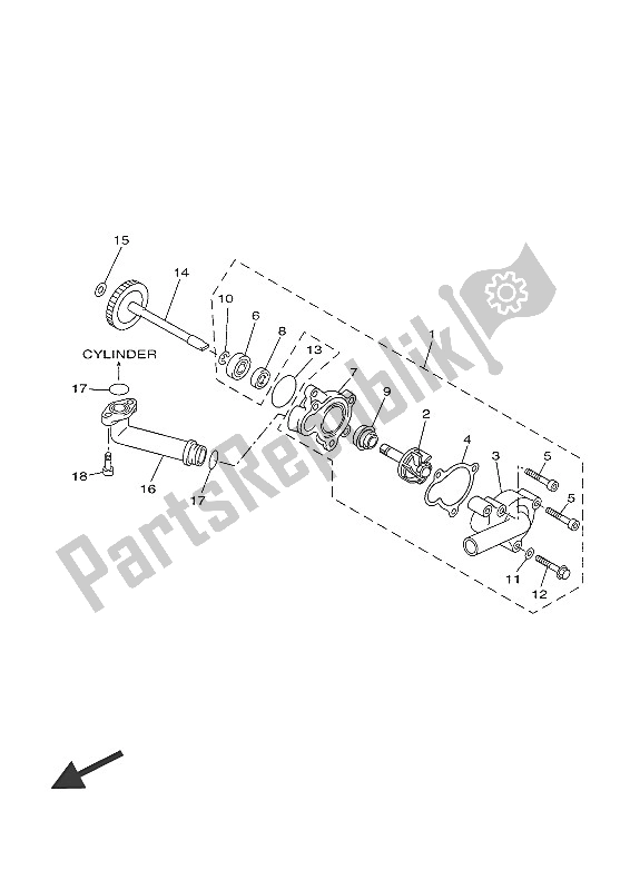 Tutte le parti per il Pompa Dell'acqua del Yamaha YP 250R 2016