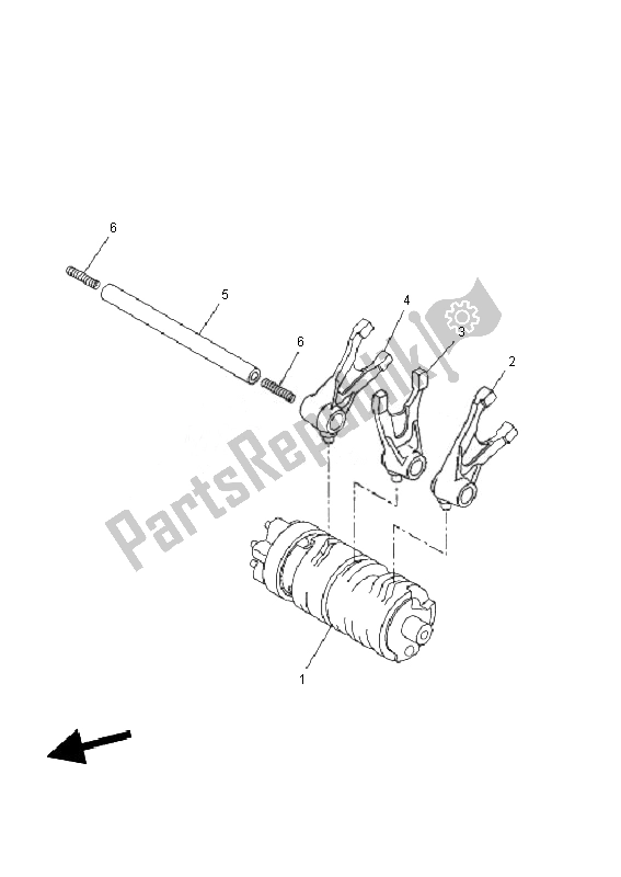 All parts for the Shift Cam & Fork of the Yamaha WR 125R 2010