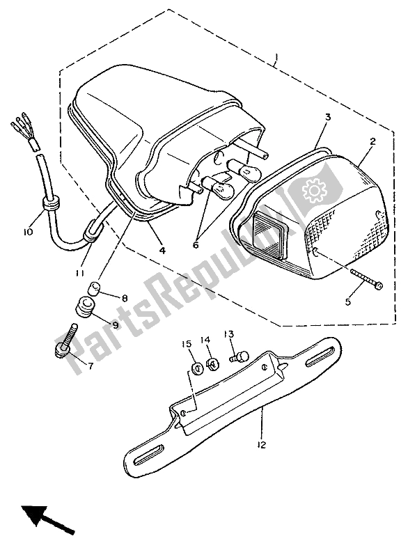 Toutes les pièces pour le Feu Arrière du Yamaha XV 750 Virago 1992