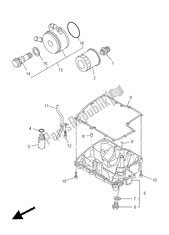 All parts for the Oil Cleaner of the Yamaha FZ8 SA 800 2012