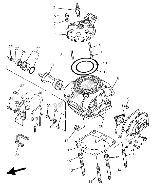 Toutes les pièces pour le Culasse du Yamaha YZ 250 1996