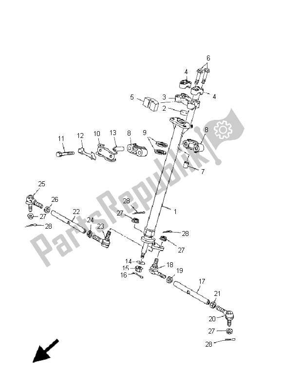 Tutte le parti per il Timone del Yamaha YFM 50R 2009