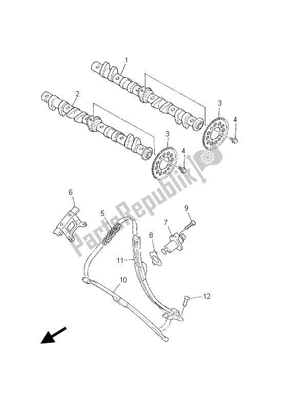 Tutte le parti per il Albero A Camme E Catena del Yamaha FZS 600 Fazer 2003