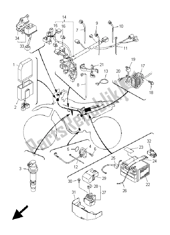 Todas las partes para Eléctrico 1 de Yamaha WR 250F 2005