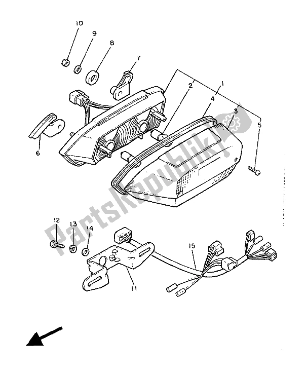 All parts for the Taillight of the Yamaha XVZ 12 TD Venture Royal 1300 1988