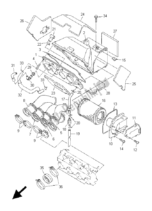 Todas las partes para Consumo de Yamaha FJR 1300 2005