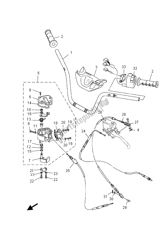 Wszystkie części do Uchwyt Kierownicy I Kabel Yamaha YFM 550 FGD Grizzly 4X4 2013