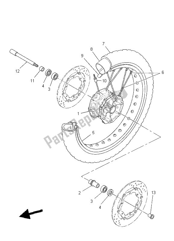 Todas las partes para Rueda Delantera de Yamaha XT 660Z Tenere 2009