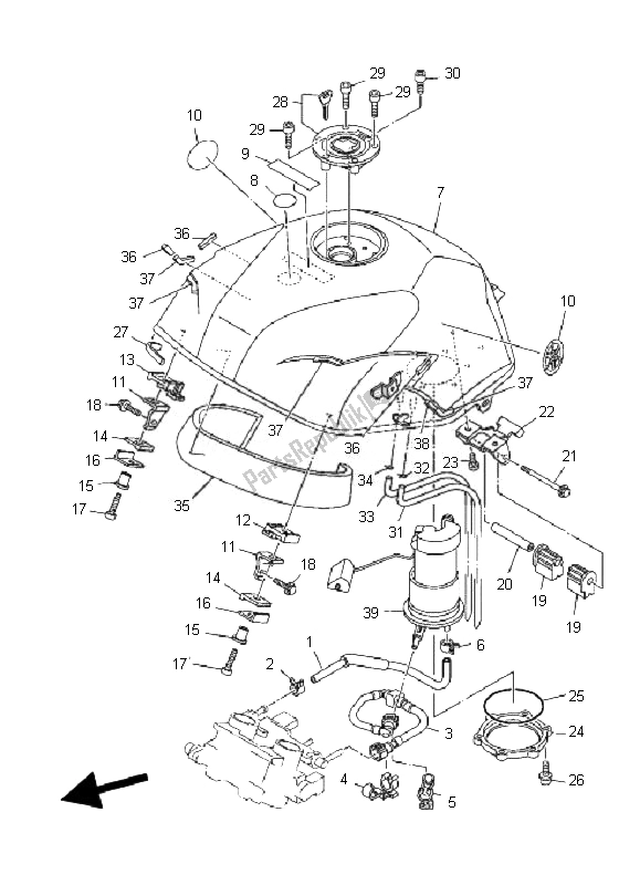 Wszystkie części do Zbiornik Paliwa Yamaha TDM 900A 2007
