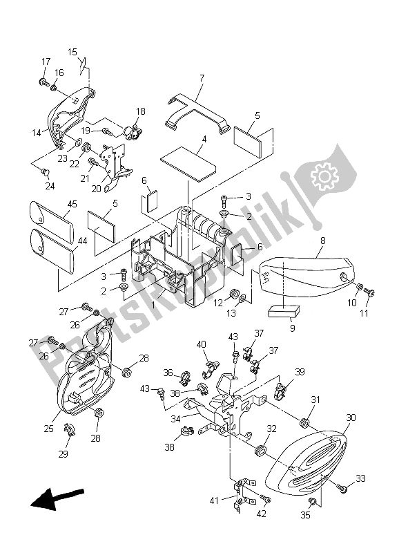 Tutte le parti per il Coperchio Laterale del Yamaha XVS 950A 2010