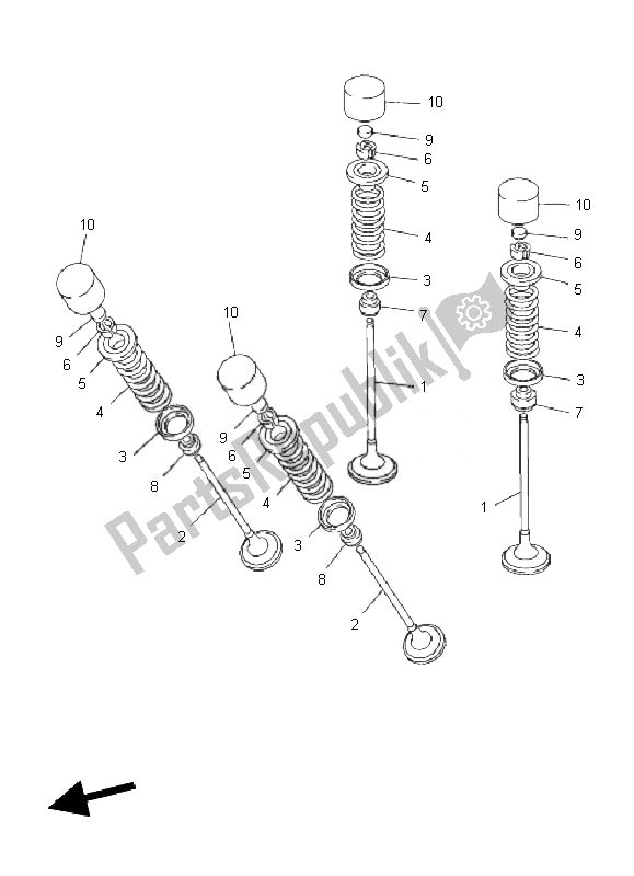 Wszystkie części do Zawór Yamaha FJR 1300 AS 2010