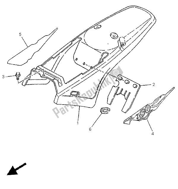 Tutte le parti per il Coperchio Laterale del Yamaha PW 80 1996