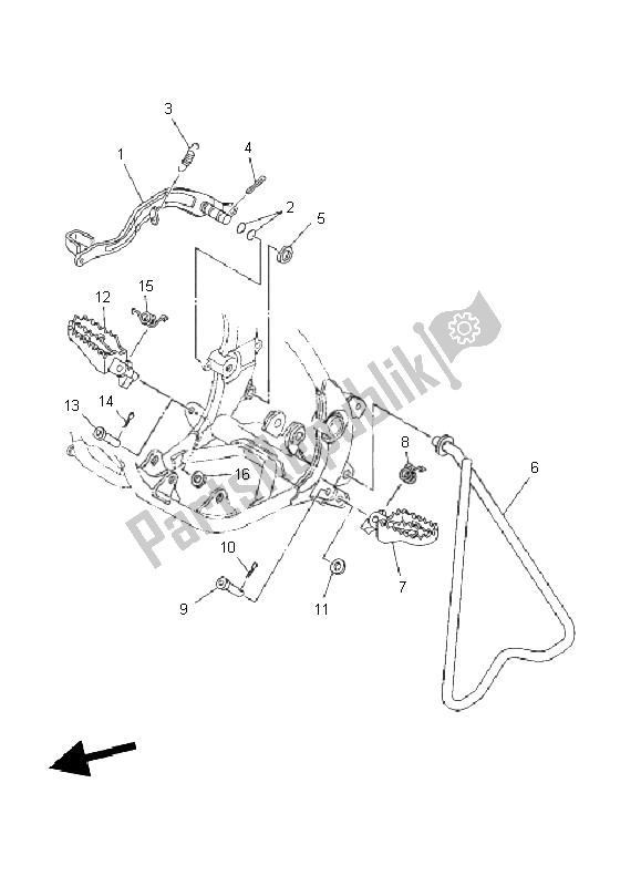 Tutte le parti per il Stand E Poggiapiedi del Yamaha YZ 85 SW LW 2011