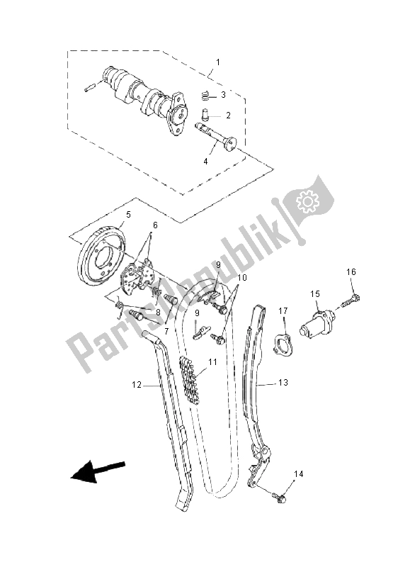 All parts for the Camshaft & Chain of the Yamaha YFM 600F Grizzly 4X4 2000