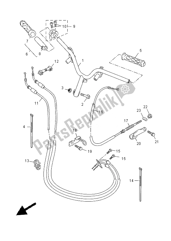 Todas las partes para Manija De Dirección Y Cable de Yamaha YN 50 FM 2013