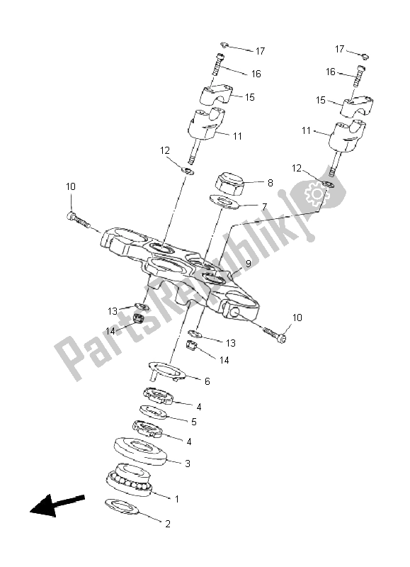 All parts for the Steering of the Yamaha XJ6N 600 2011