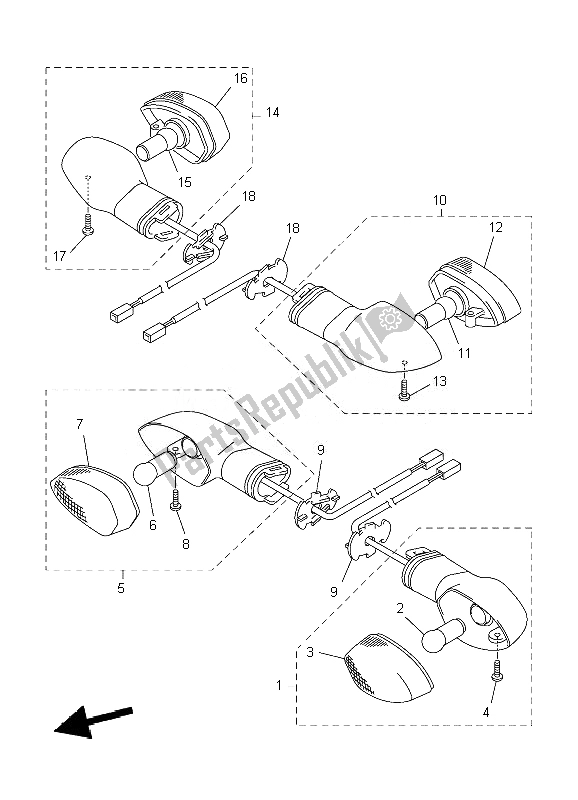 Tutte le parti per il Luce Lampeggiante del Yamaha YZF R6 600 2007