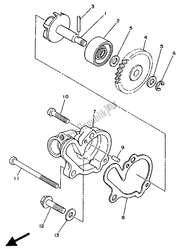 Todas as partes de Bomba De água do Yamaha DT 125E 1991