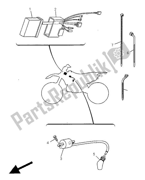 Toutes les pièces pour le électrique 1 du Yamaha YZ 250 1999