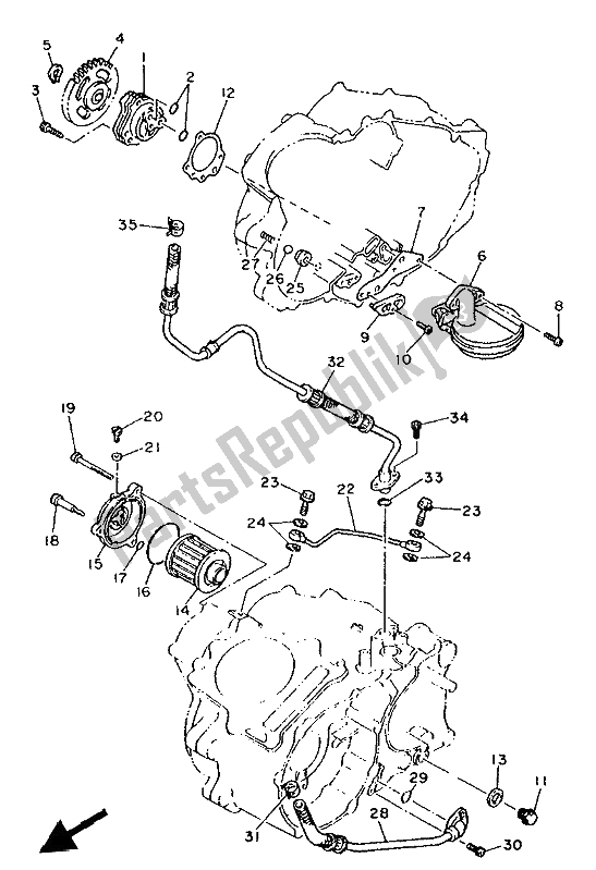 Todas las partes para Bomba De Aceite de Yamaha XT 600E 1993