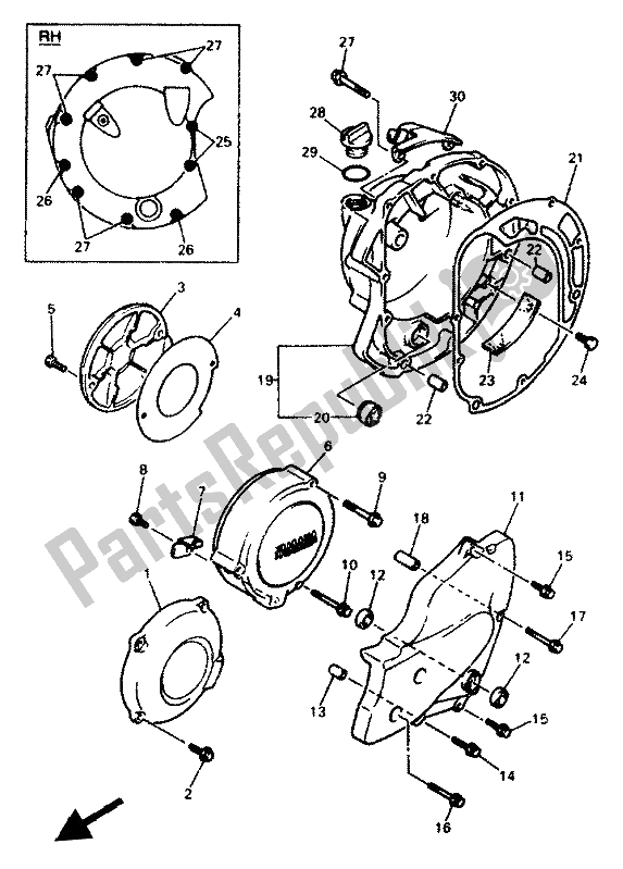 Tutte le parti per il Coperchio Del Carter 1 del Yamaha XJ 600N 1994