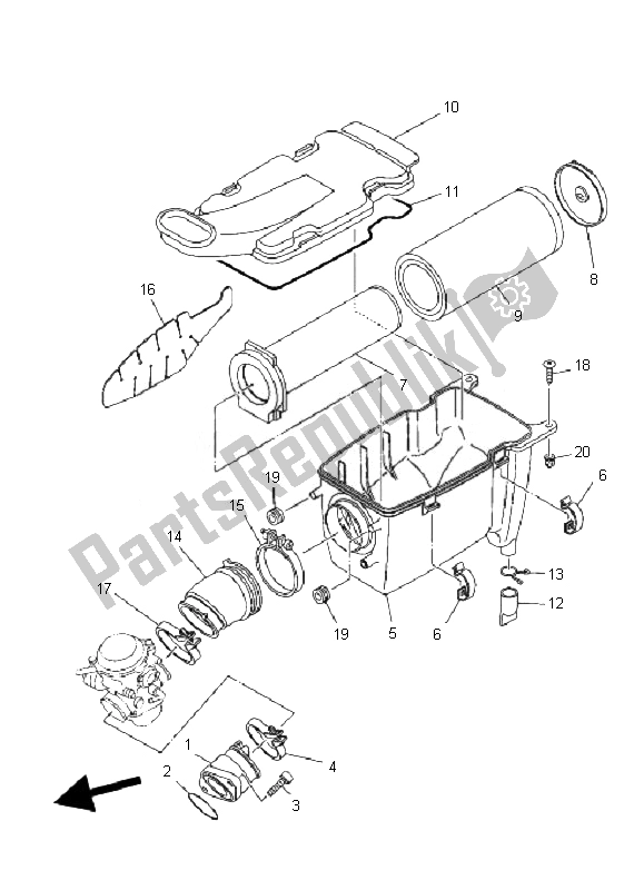 Wszystkie części do Wlot Yamaha YFM 350R 2007