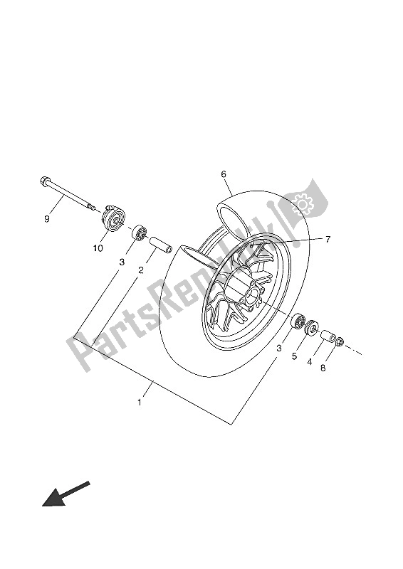 All parts for the Front Wheel of the Yamaha CW 50 2016