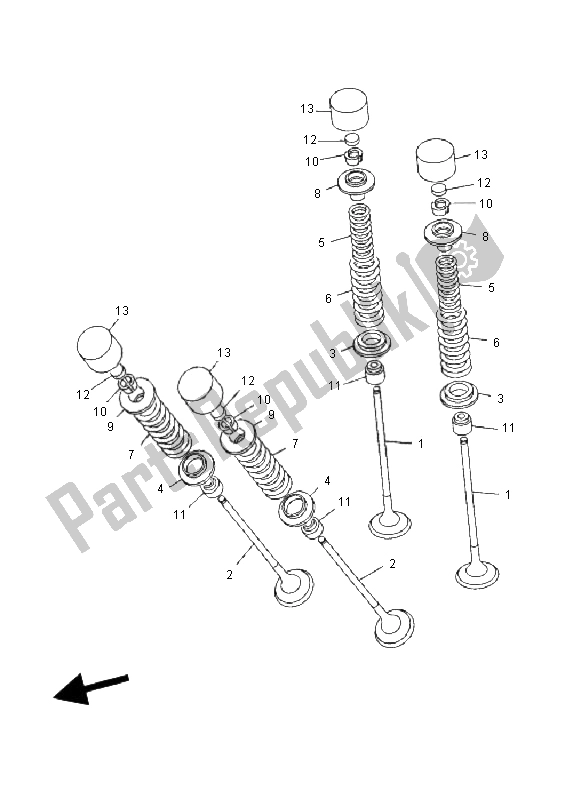 All parts for the Valve of the Yamaha FZ6 SHG Fazer 600 2008