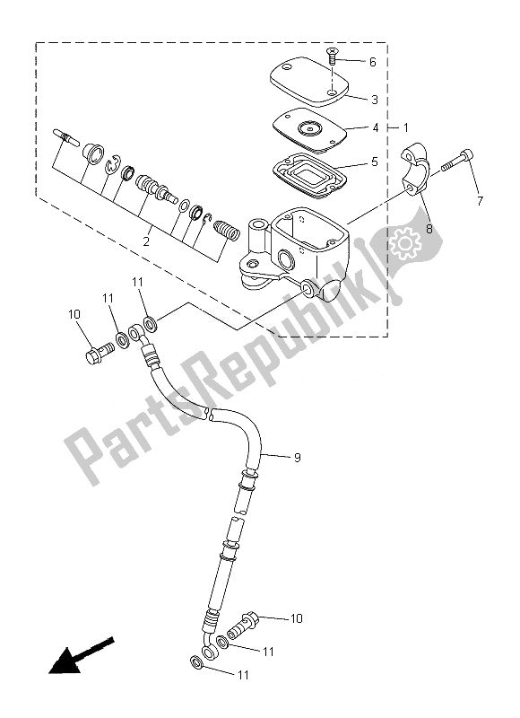 Todas as partes de Cilindro Mestre Dianteiro do Yamaha XVS 1300 CU 2014