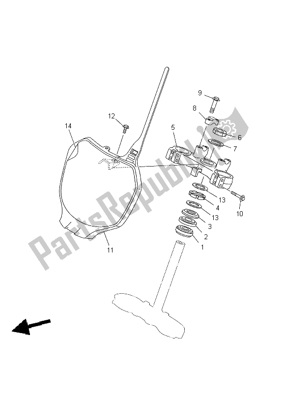 All parts for the Steering of the Yamaha YZ 250 2002