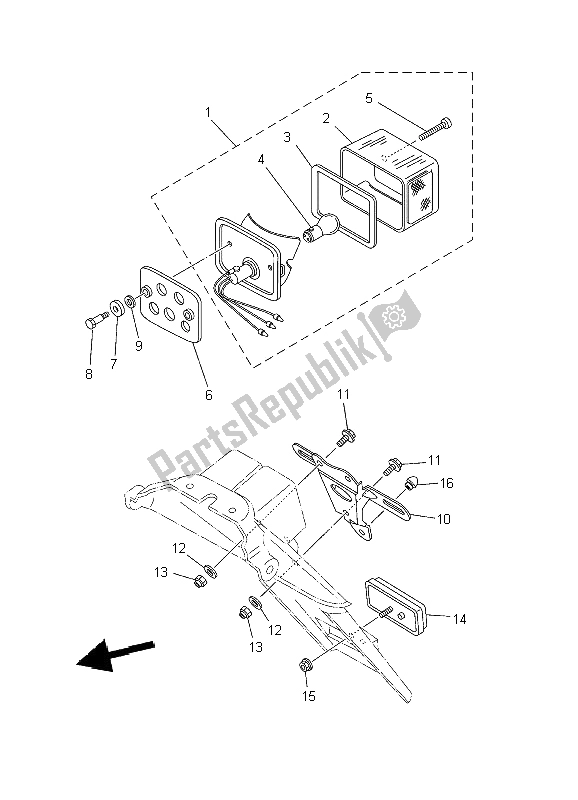 Tutte le parti per il Fanale Posteriore del Yamaha TW 125 2002