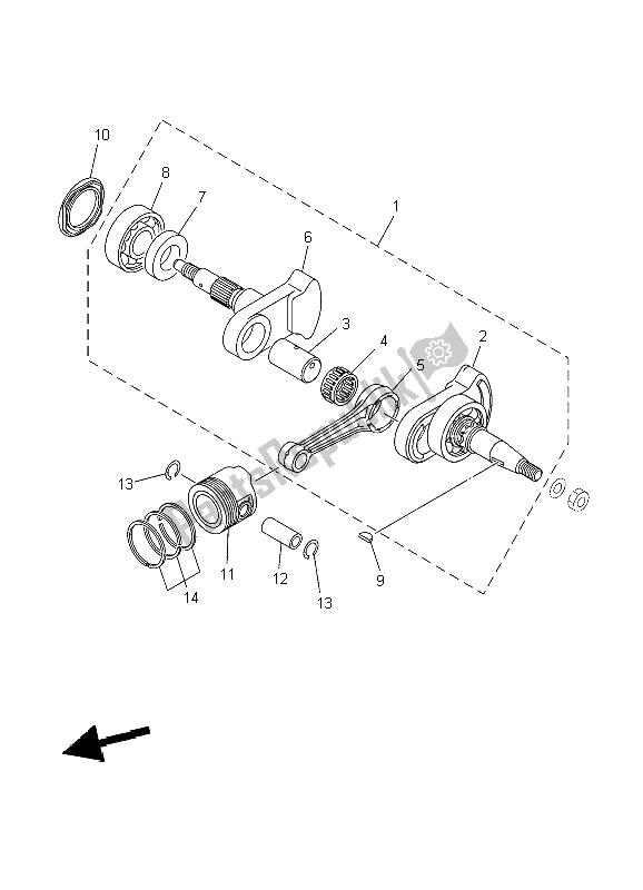 Tutte le parti per il Albero Motore E Pistone del Yamaha TT R 90E 2004