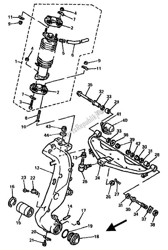 Tutte le parti per il Timone del Yamaha GTS 1000A 1994