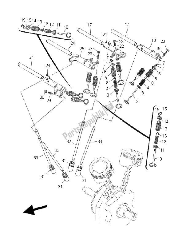 Todas las partes para Válvula de Yamaha MT 01 5 YU3 1670 2006