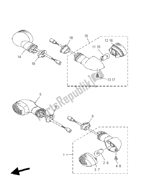 Todas las partes para Luz Intermitente de Yamaha TDM 900 2010