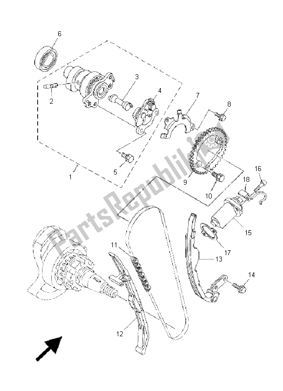 Tutte le parti per il Albero A Camme E Catena del Yamaha YXR 700F Rhino 2009