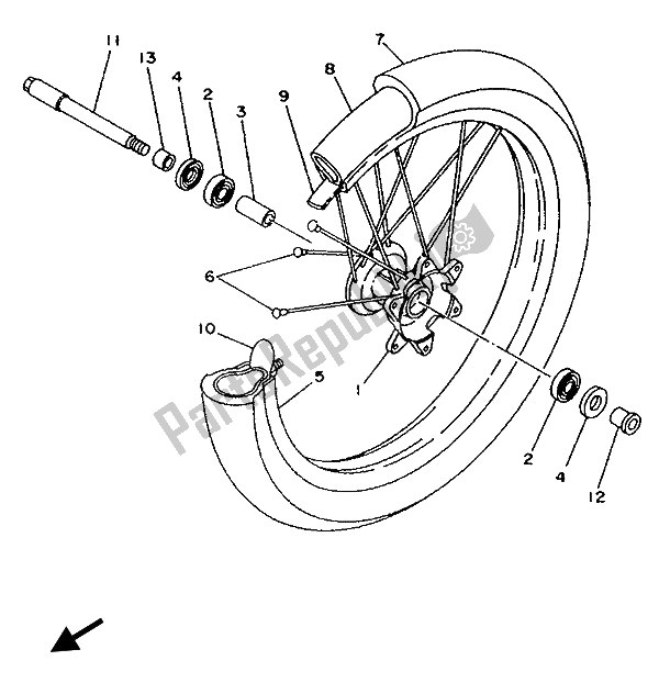 Toutes les pièces pour le Roue Avant du Yamaha YZ 250 LC 1992