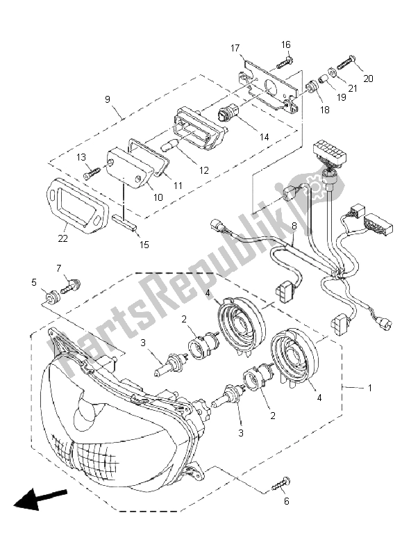 Todas las partes para Faro de Yamaha TDM 900A 2008