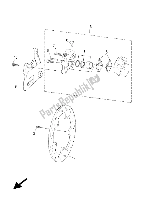 All parts for the Rear Brake Caliper of the Yamaha TZR 50 2011