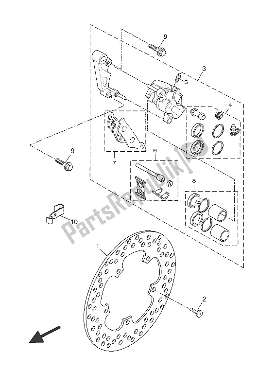 Tutte le parti per il Pinza Freno Anteriore del Yamaha YP 125R 2016