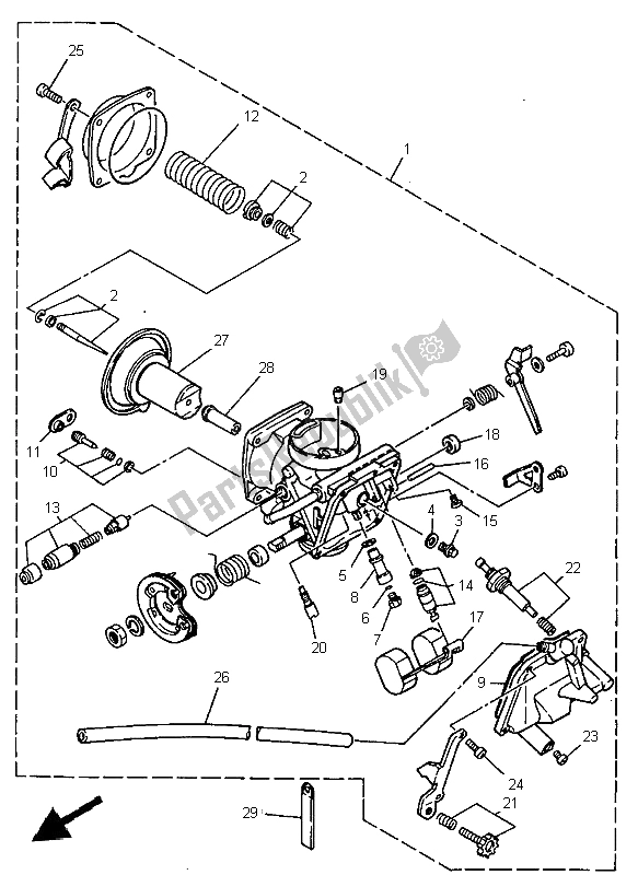 Tutte le parti per il Carburatore del Yamaha XV 125 S 1999