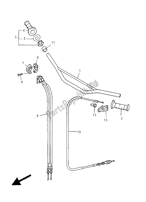 Wszystkie części do Uchwyt Kierownicy I Kabel Yamaha WR 400F 2000