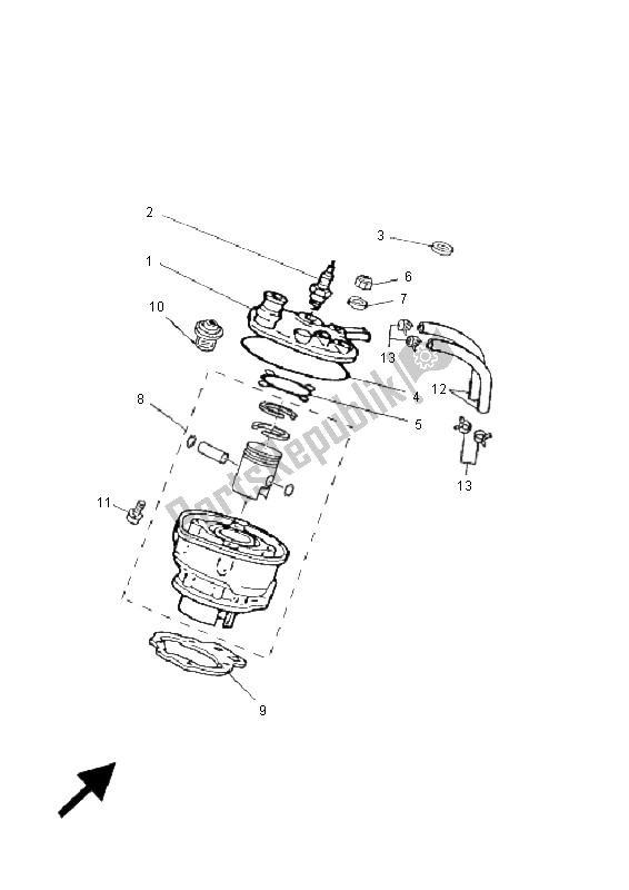 Todas las partes para Cilindro de Yamaha TZR 50 2009