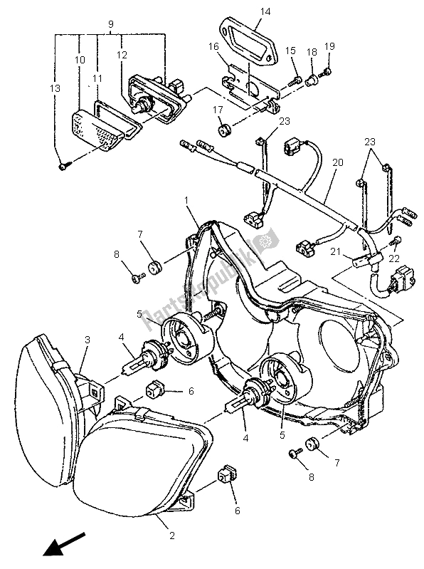 Toutes les pièces pour le Phare Alternatif du Yamaha YZF 750R 1996