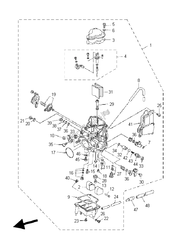 Todas las partes para Carburador de Yamaha YFM 400 FP BIG Bear PRO 2004