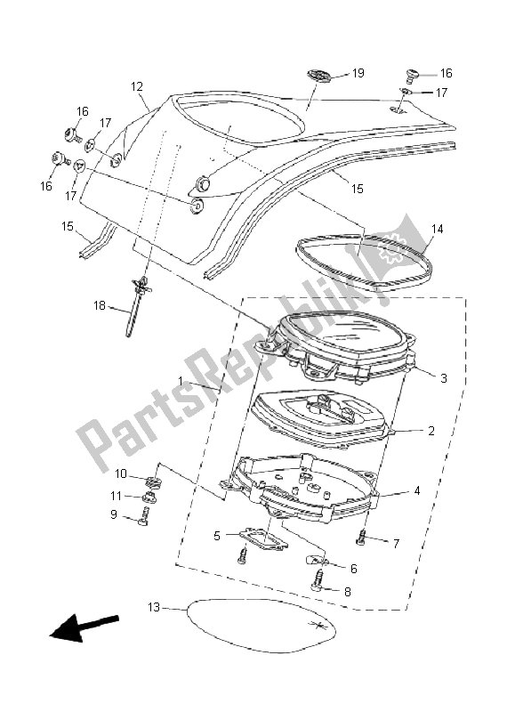 All parts for the Meter of the Yamaha XV 1900A Midnight Star 2008