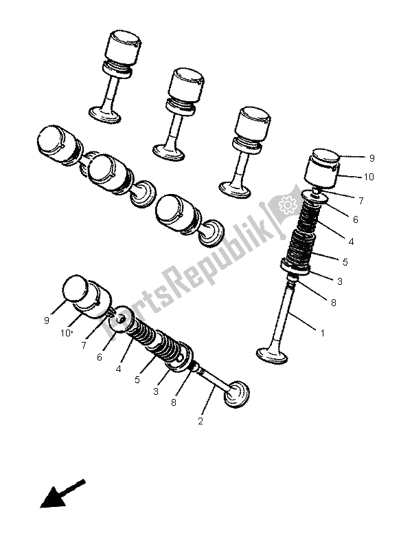 Tutte le parti per il Valvola del Yamaha XJ 600S Diversion 1996